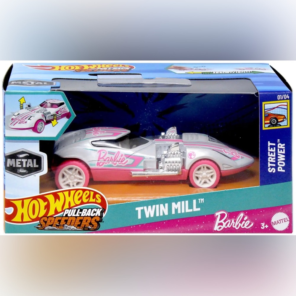 Barbie Twin Mill Toy Car - Pink and Silver